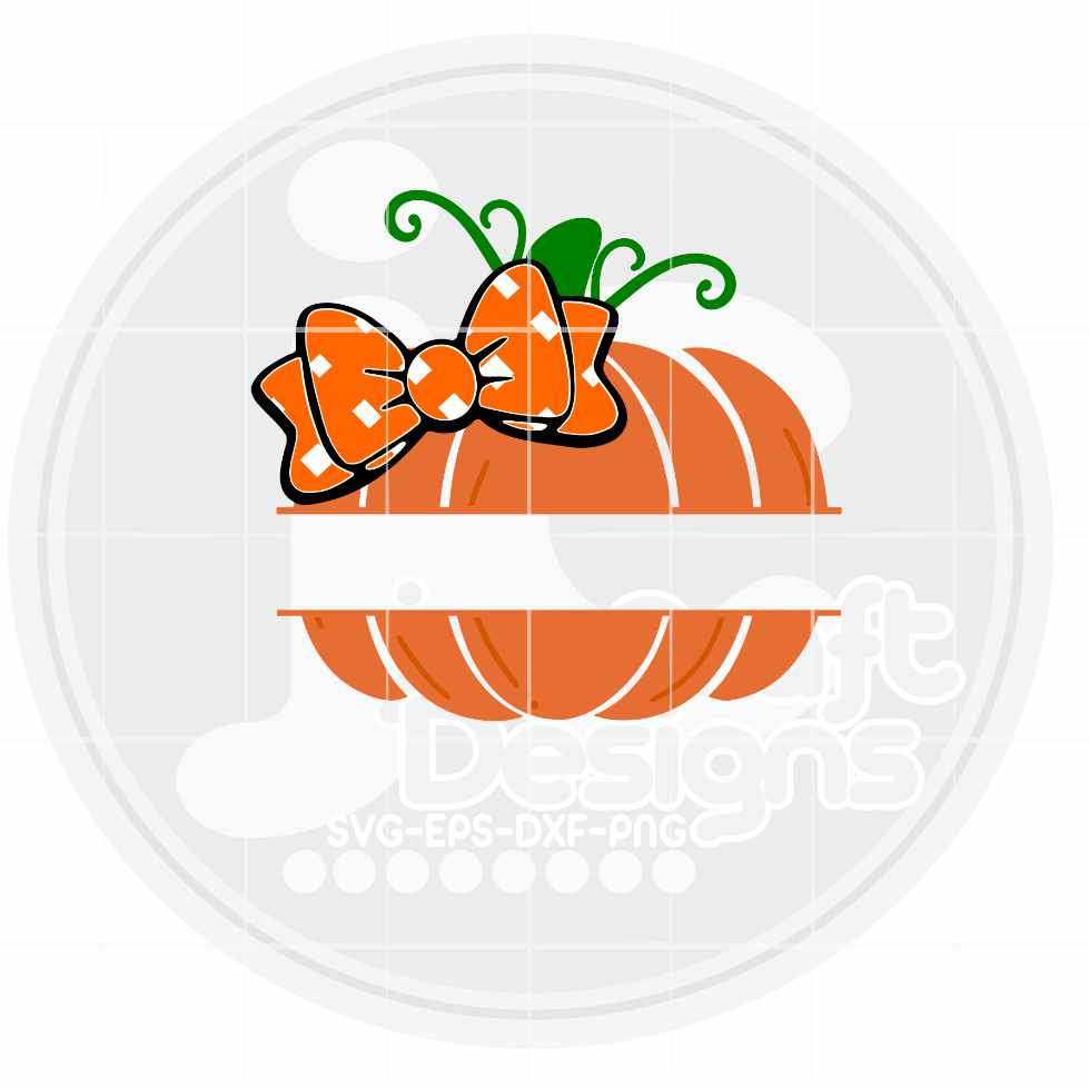 Cute Pumpkin with Bow | Girl Pumpkin Halloween Monogram SVG DXF PNG EPS JenCraft Designs