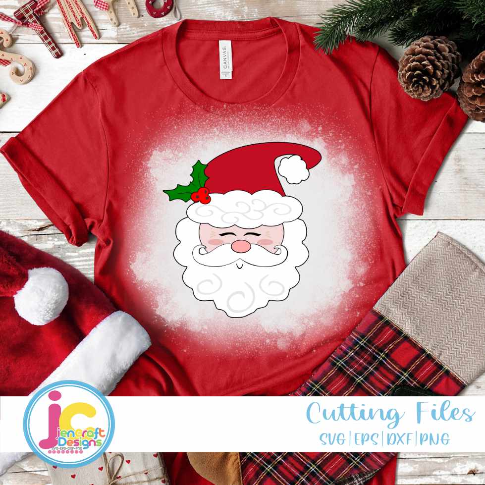 Christmas Svg |  Santa Face SVG EPS DXF PNG JenCraft Designs