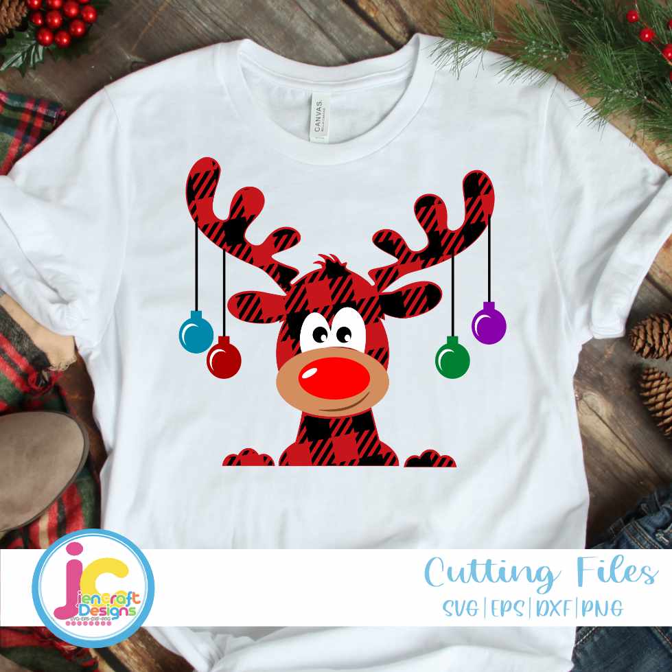 Christmas svg | Buffalo Plaid Reindeer SVG EPS DXF PNG JenCraft Designs