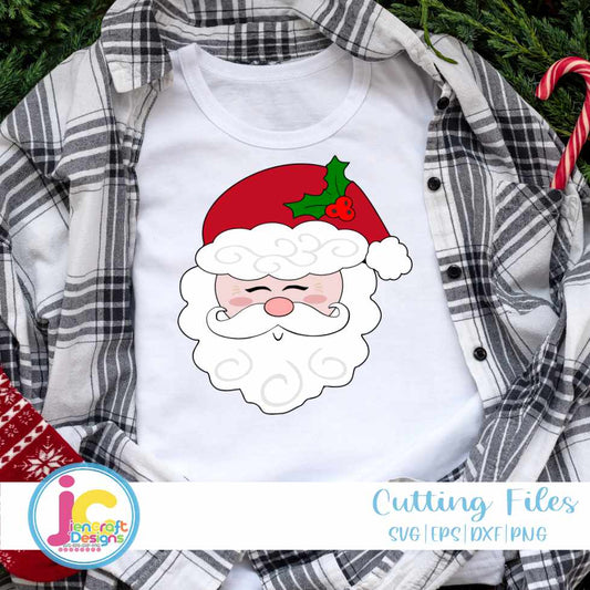 Christmas Svg | Cute Santa Face SVG EPS DXF PNG JenCraft Designs