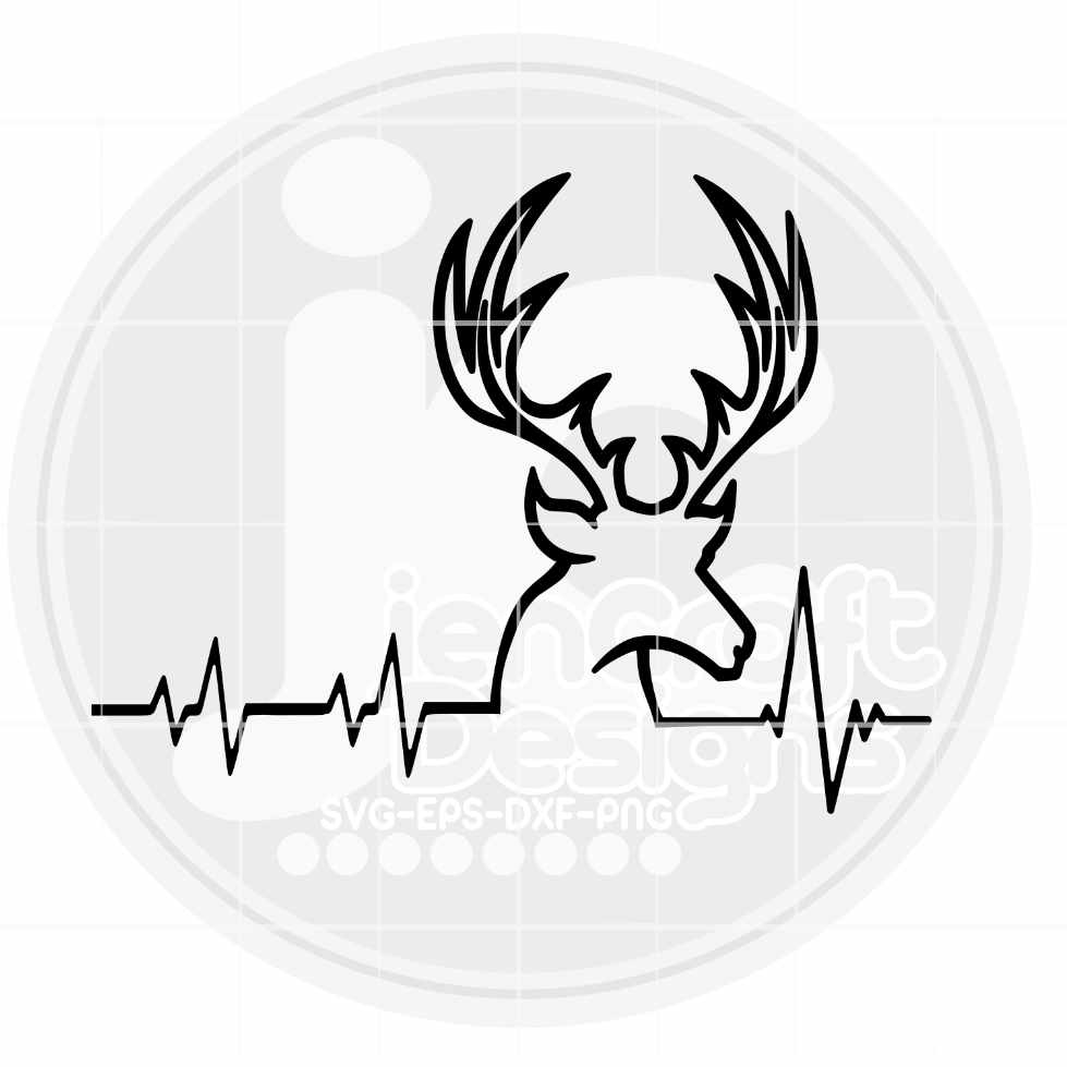 Hunter svg | Deer Hunting Heartbeat Buck SVG EPS DXF PNG