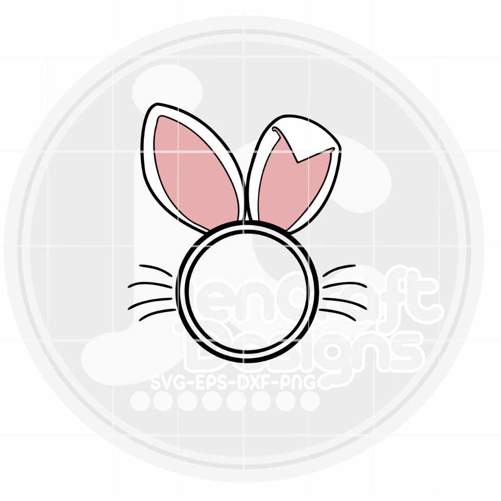 Easter Svg | Bunny Ears Monogram Frame SVG EPS DXF PNG