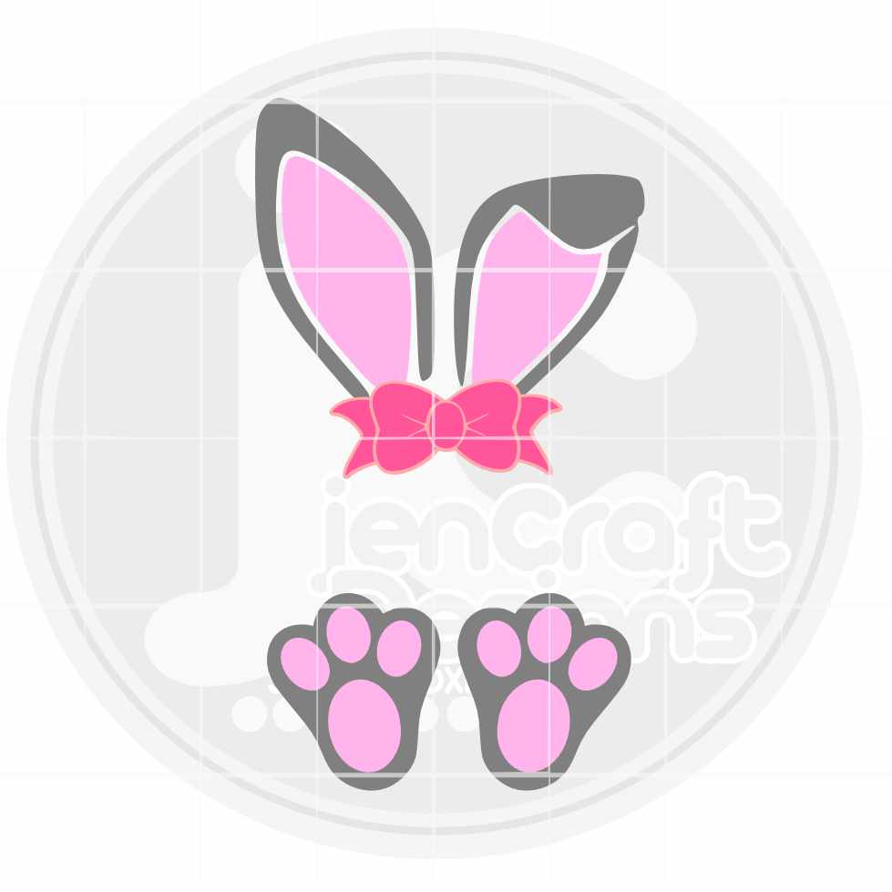 Easter Svg | Girl Bunny Monogram Frame SVG EPS DXF PNG