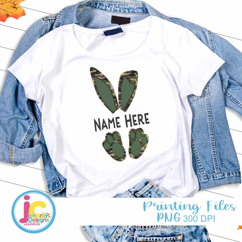 Easter Png | Camo Bunny Png Sublimation File JenCraft Designs
