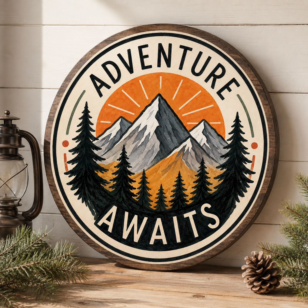 Adventure Awaits PNG | Mountain Outdoor Sublimation Design