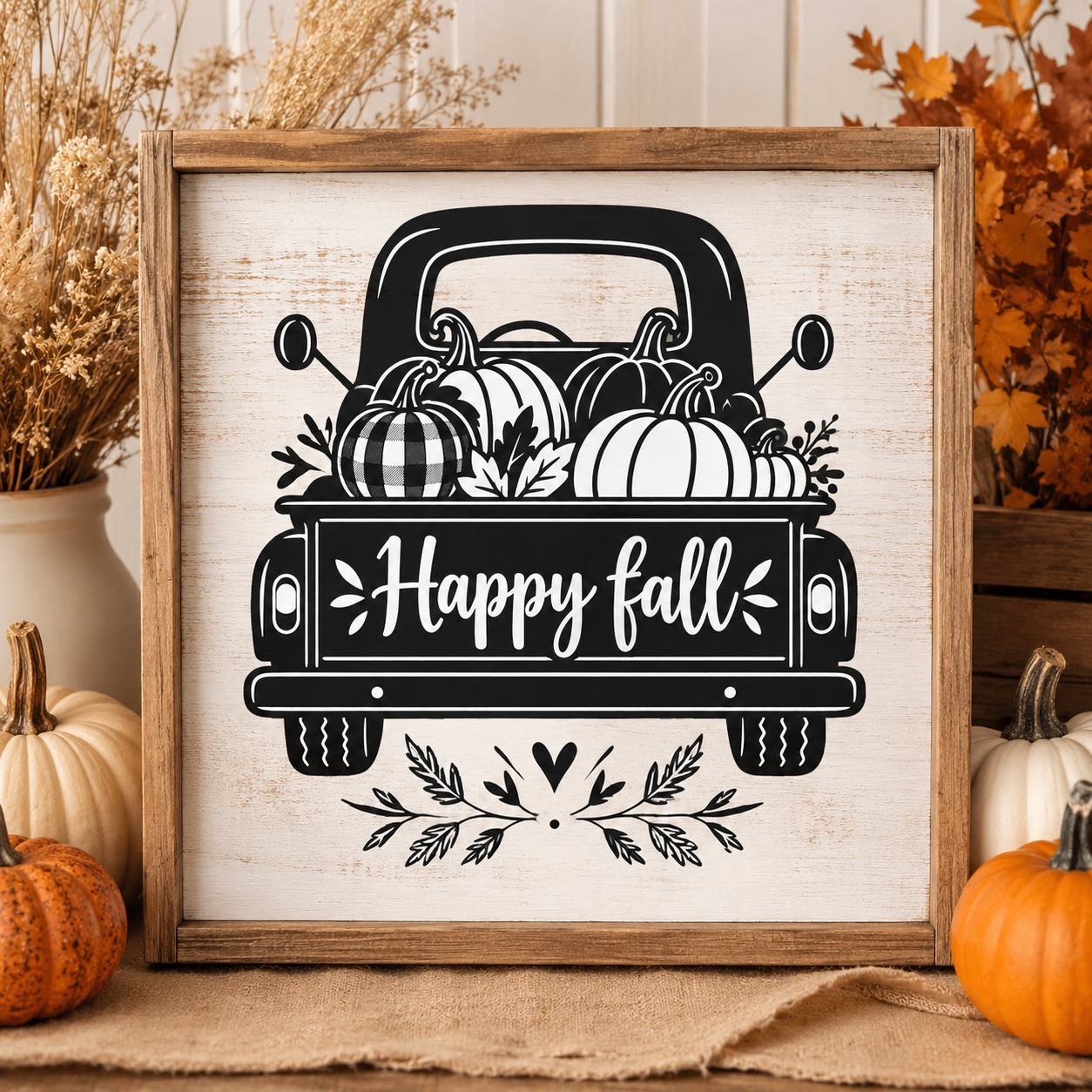 Happy Fall Truck PNG | Pumpkin Sublimation Design