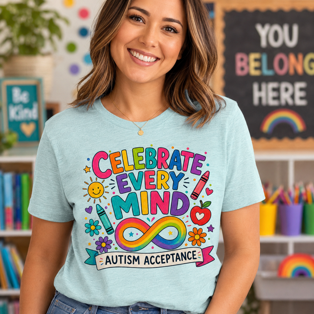 Celebrate Every Mind PNG | Autism Acceptance Crayon Doodle Design