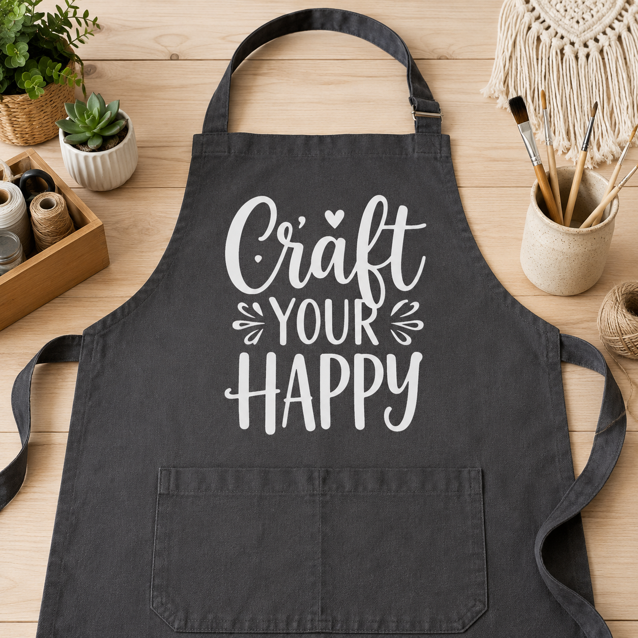 Craft Your Happy SVG crafter apron cut file – JenCraft Designs digital download