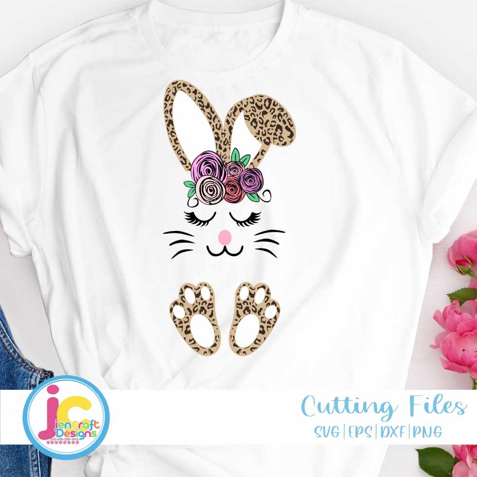 Easter svg | Cheetah Bunny Face SVG EPS DXF PNG JenCraft Designs