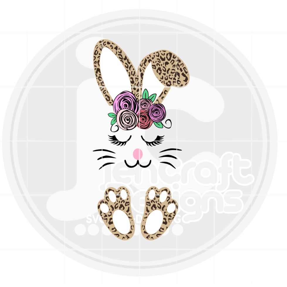 Easter svg | Cheetah Bunny Face SVG EPS DXF PNG JenCraft Designs
