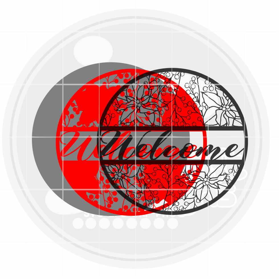 Christmas Welcome Sign, Xmas decor, Christmas round wood door hanging sign, Glowforge Cricut Silhouette laser cut file svg, eps, dxf, Png - JenCraft Designs