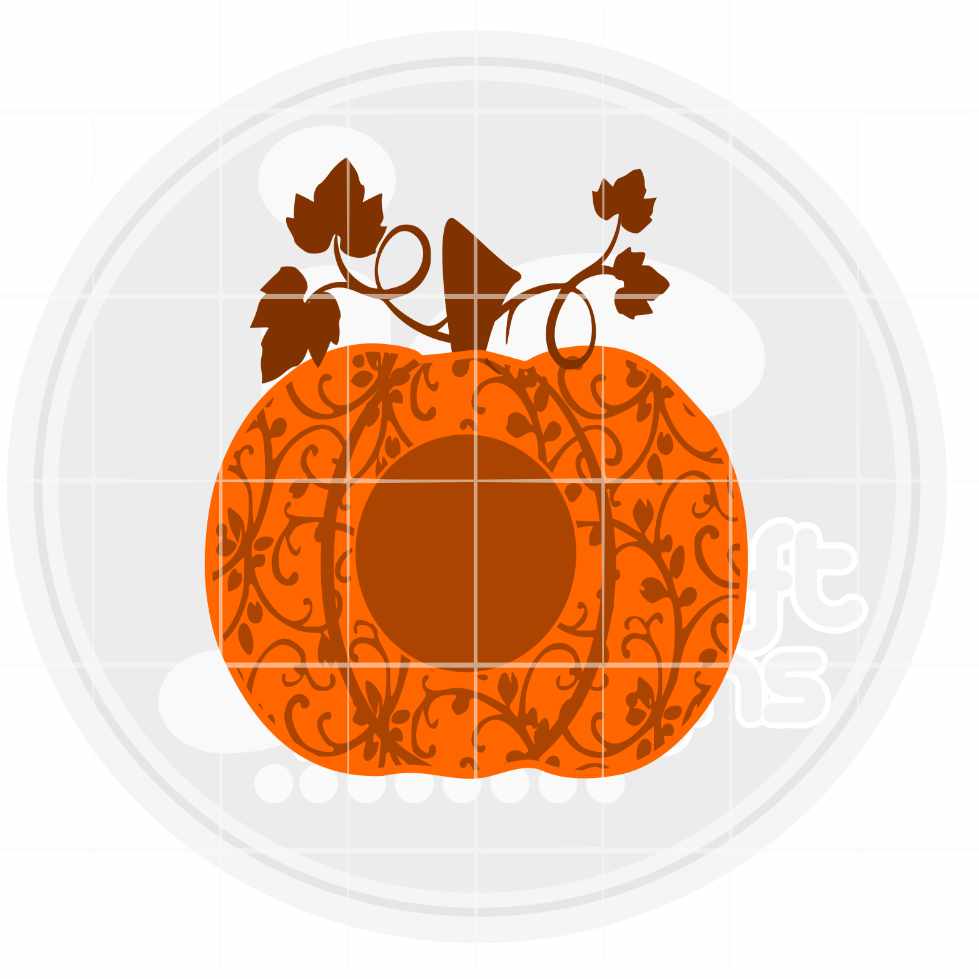 Pumpkin Svg | Round Monogram Frame SVG EPS DXF PNG JenCraft Designs