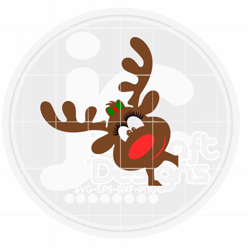 Christmas Svg | Girl Peeking Reindeer SVG EPS DXF PNG JenCraft Designs