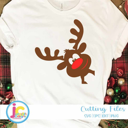 Christmas Svg | Peeking Reindeer SVG DXF PNG EPS JenCraft Designs