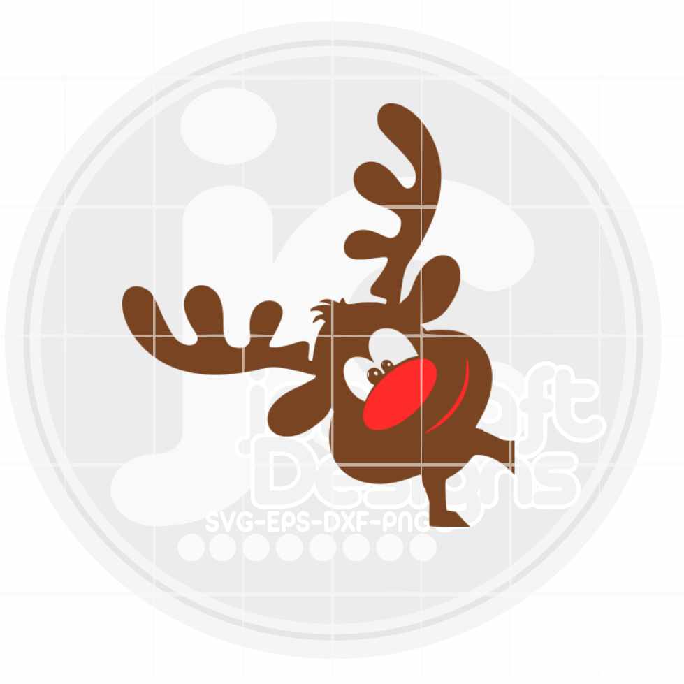 Christmas Svg | Peeking Reindeer SVG DXF PNG EPS JenCraft Designs