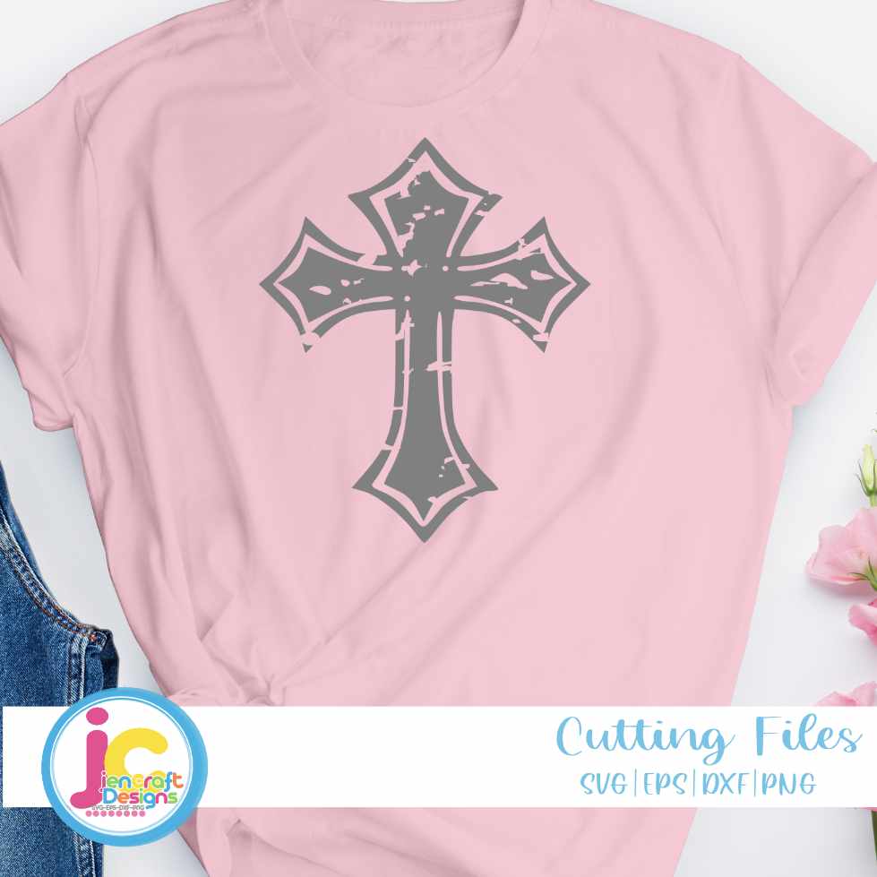 Easter Svg | Distressed Cross SVG EPS DXF PNG