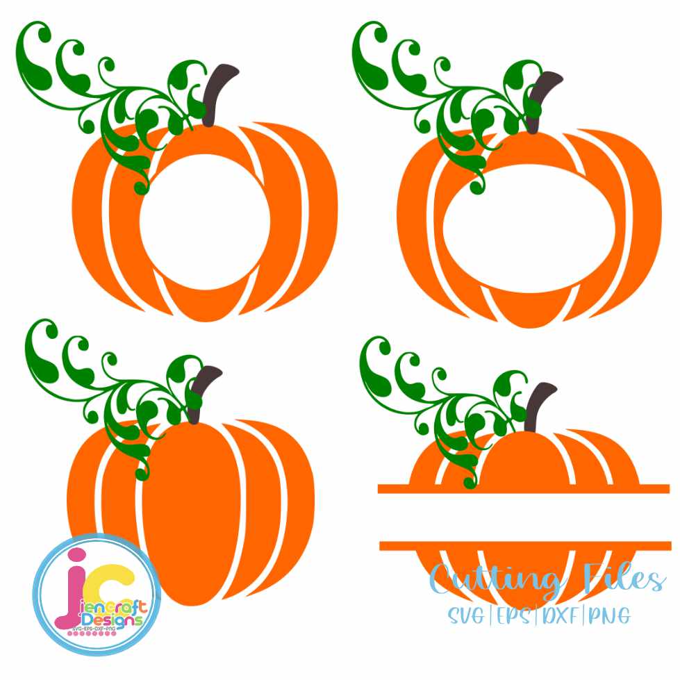 Fall Svg | Pumpkin Monogram Frame SVG EPS DXF PNG JenCraft Designs