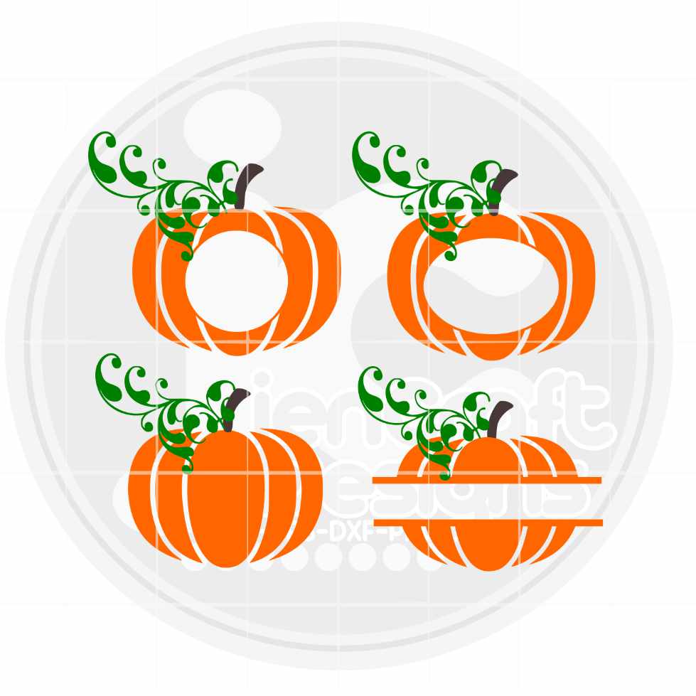 Fall Svg | Pumpkin Monogram Frame SVG EPS DXF PNG JenCraft Designs