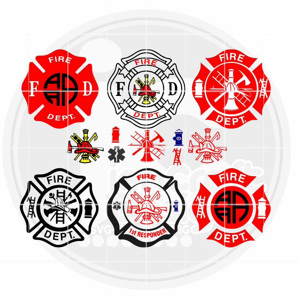 Fireman Svg | Firefighter Monogram Frame SVG EPS DXF PNG Bundle