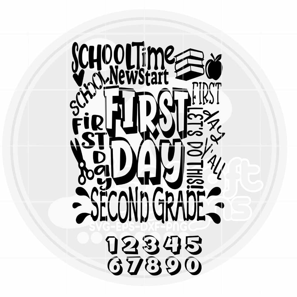 First Day of School svg | 2nd Grade Typography SVG EPS DXF PNG