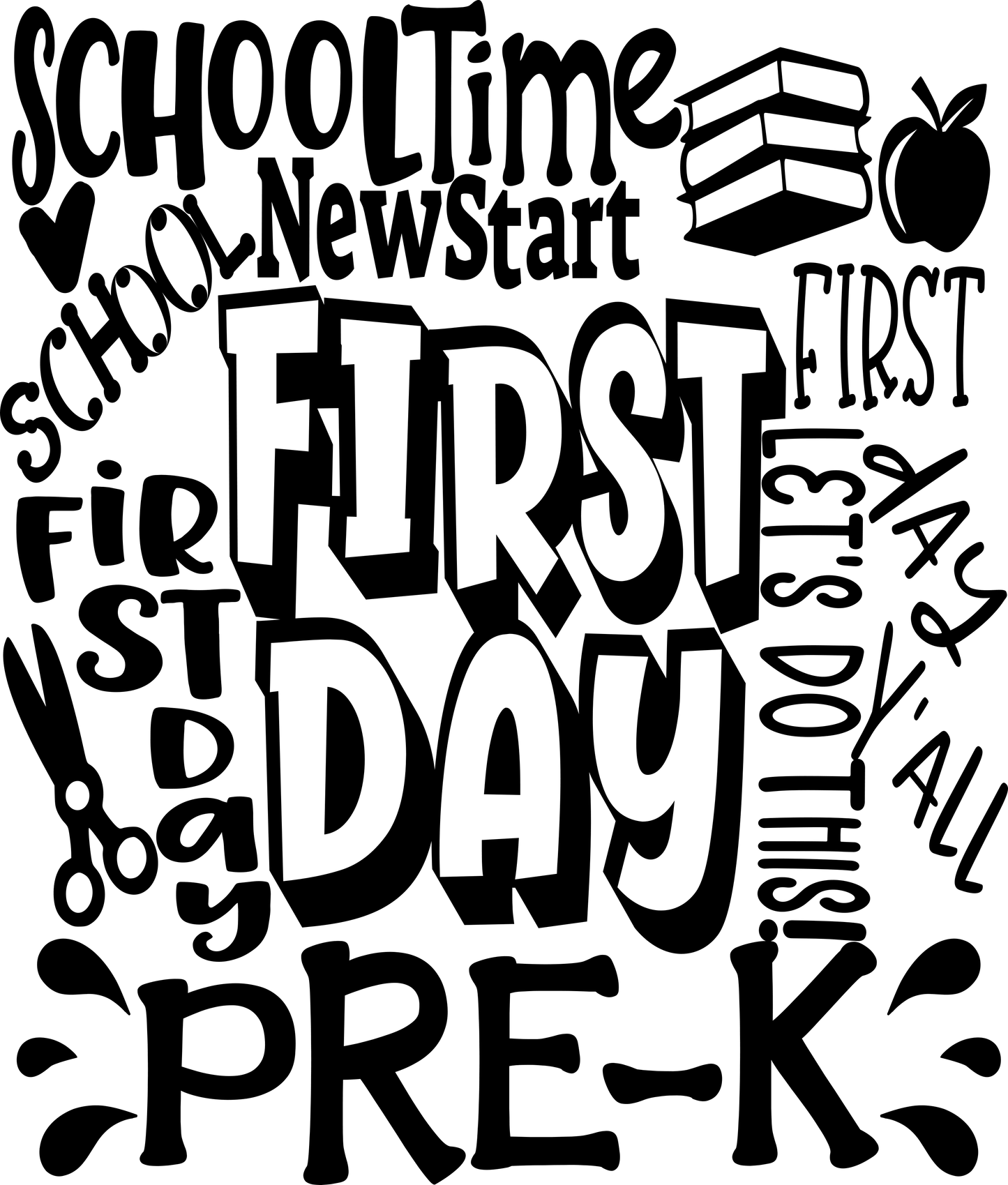 First Day of School svg | Pre-K Typography SVG EPS DXF PNG JenCraft Designs