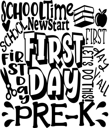 First Day of School svg | Pre-K Typography SVG EPS DXF PNG JenCraft Designs