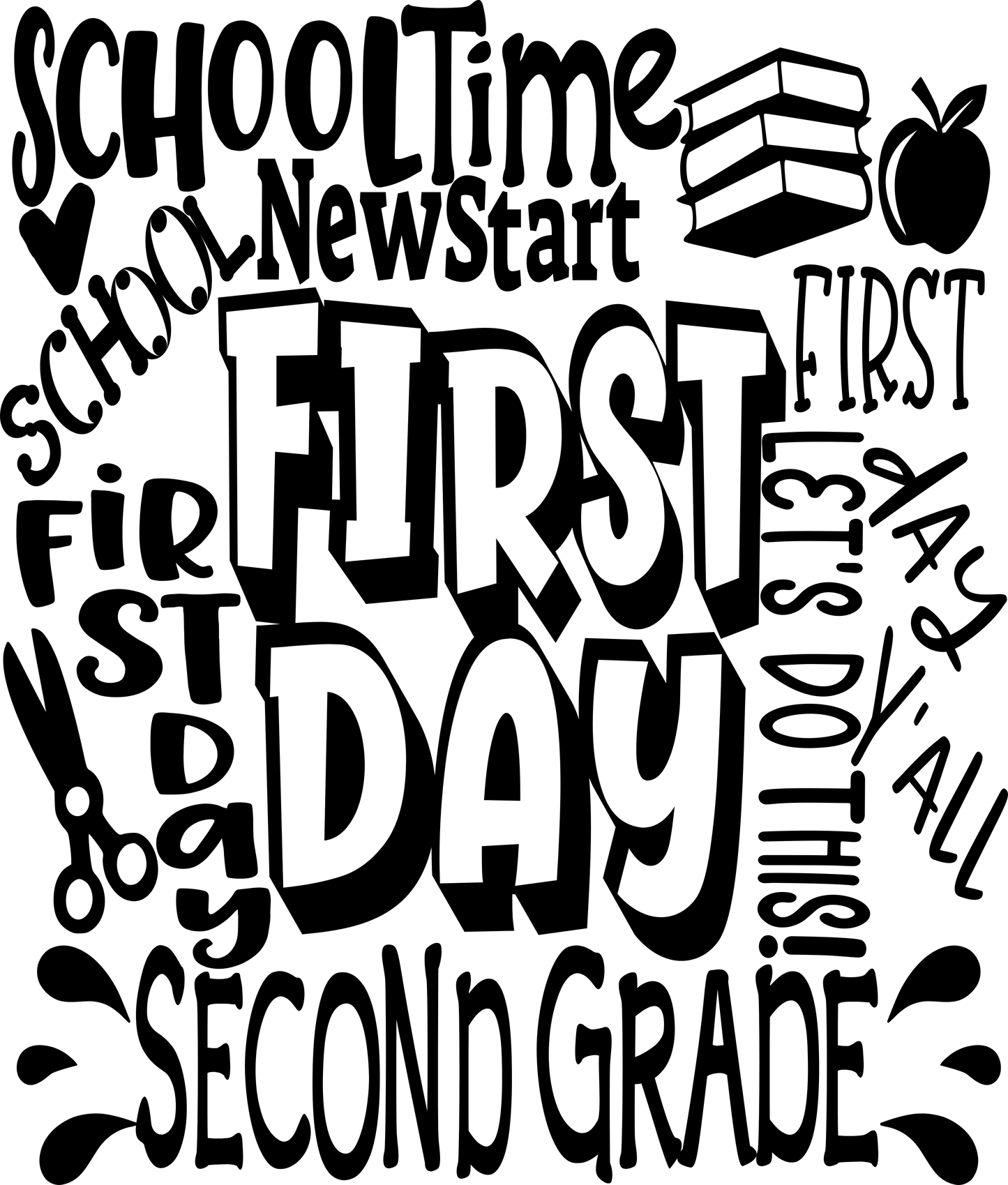 First Day of School svg | 2nd Grade Typography SVG EPS DXF PNG JenCraft Designs
