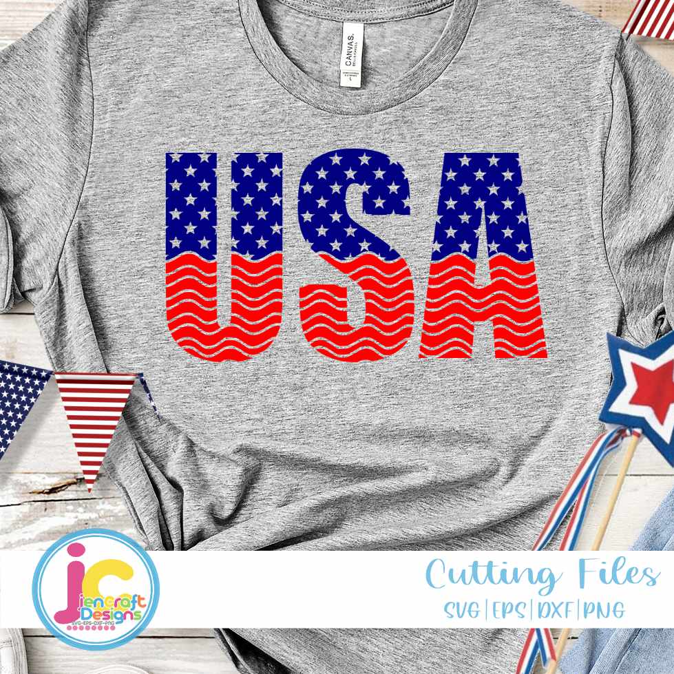 4th of July svg | American Flag USA SVG EPS DXF PNG JenCraft Designs