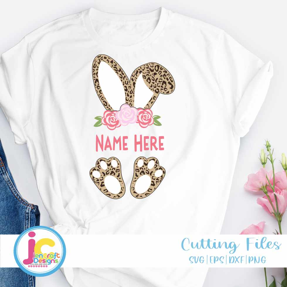 Easter svg | Floral Cheetah Bunny SVG EPS DXF PNG JenCraft Designs