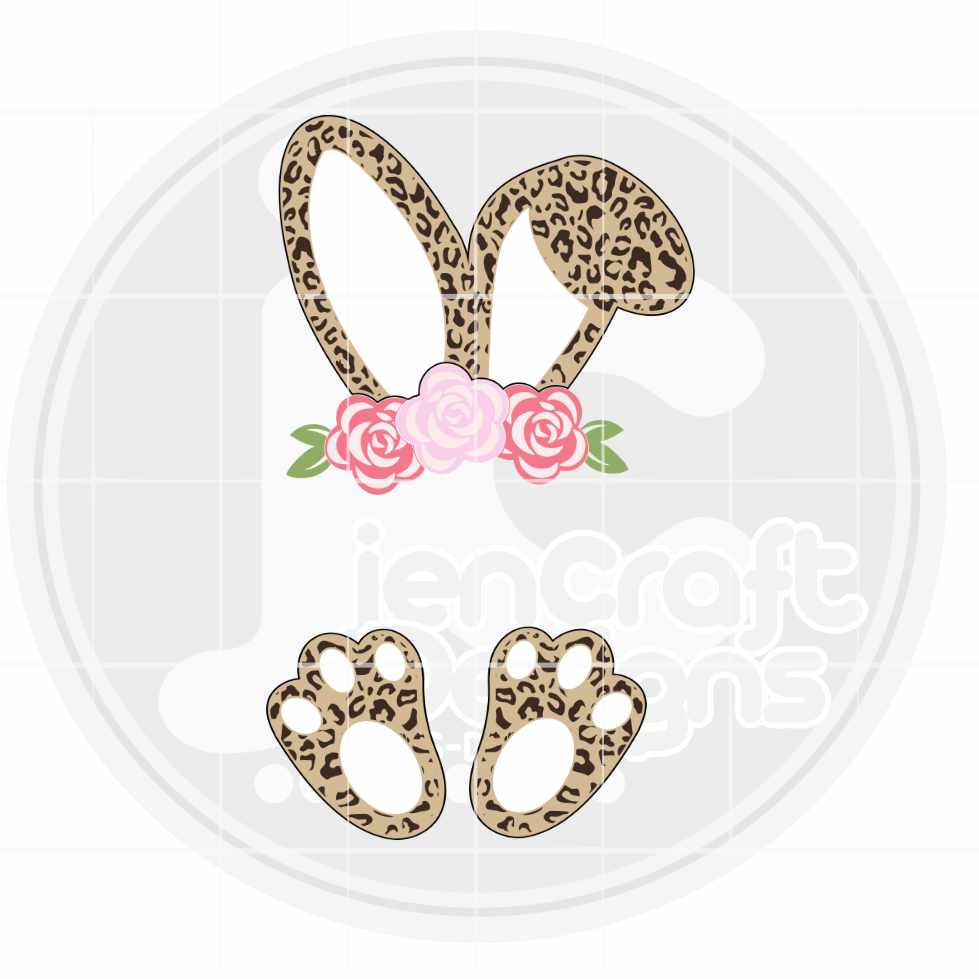 Easter svg | Floral Cheetah Bunny SVG EPS DXF PNG JenCraft Designs