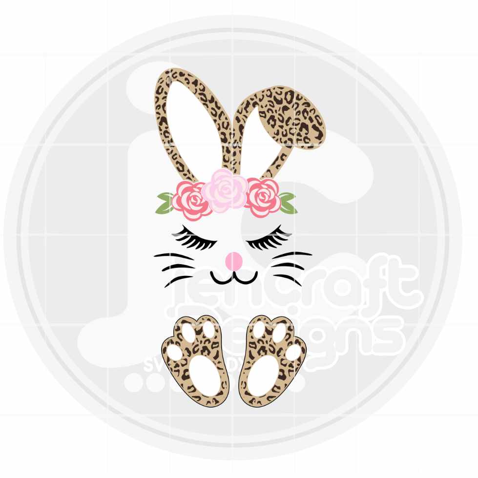 Easter Svg | Leopard Print Bunny SVG EPS DXF PNG JenCraft Designs