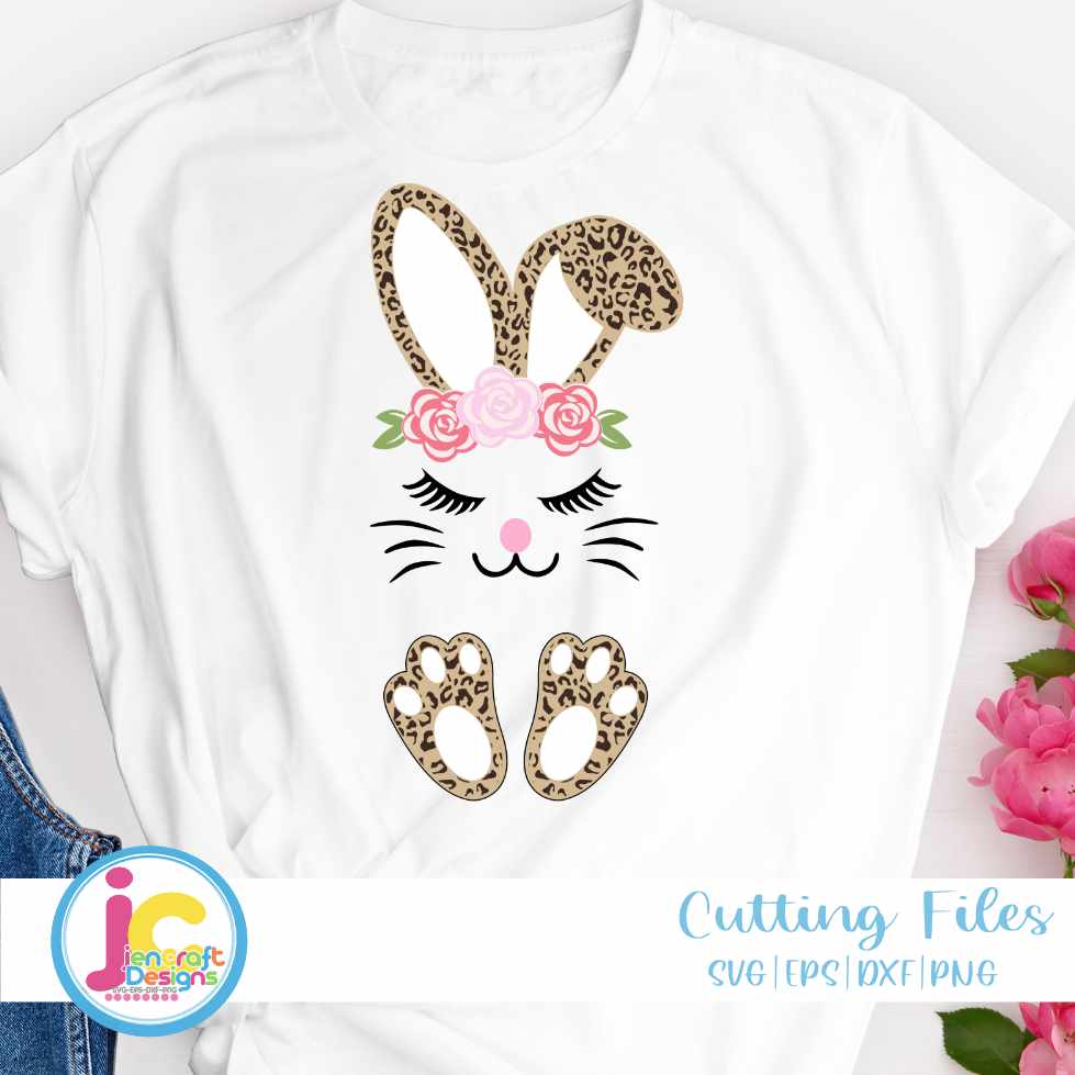 Easter Svg | Leopard Print Bunny SVG EPS DXF PNG JenCraft Designs