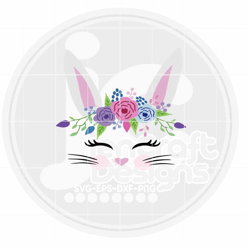 Easter Svg | Floral Bunny Face SVG EPS DXF PNG