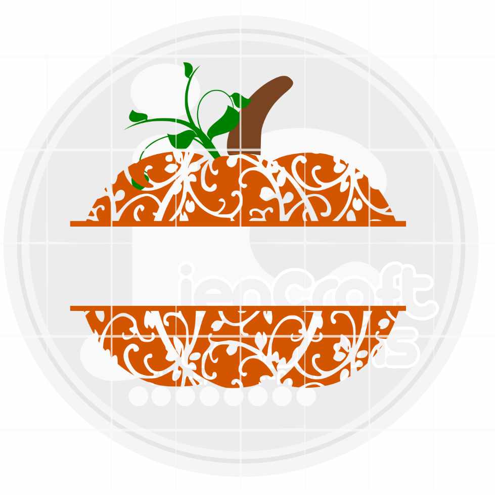 Glass block svg | Floral Pumpkin Monogram SVG EPS DXF PNG JenCraft Designs
