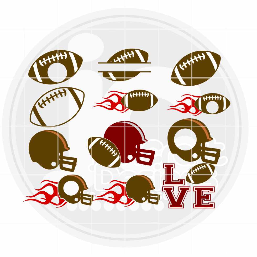 Football Svg | Football Monogram Frame SVG EPS DXF PNG Bundle