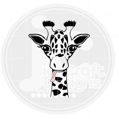 Giraffe Face with tongue Svg | Giraffe SVG DXF PNG EPS JenCraft Designs