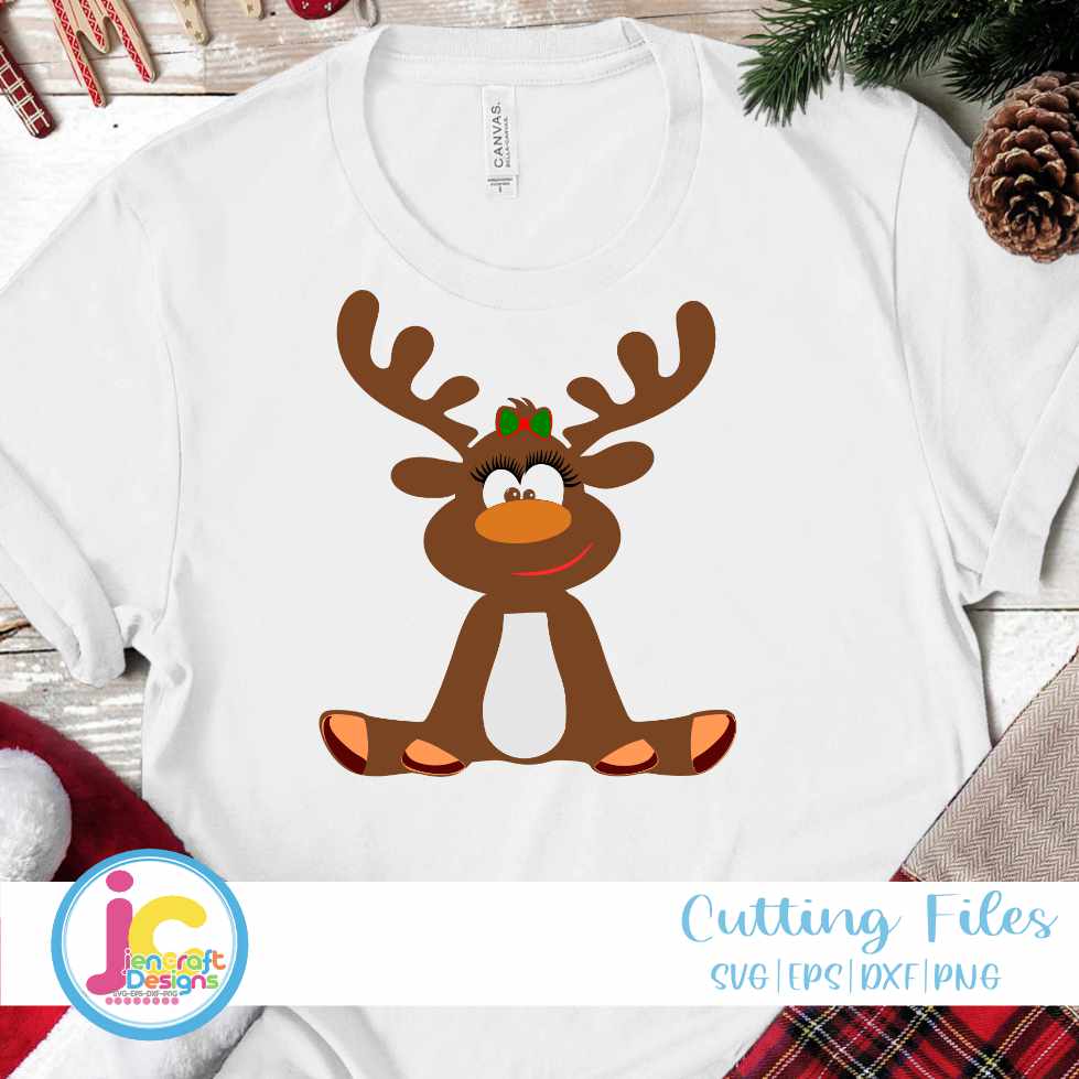 Christmas Svg | Girl Reindeer SVG DXF PNG EPS JenCraft Designs