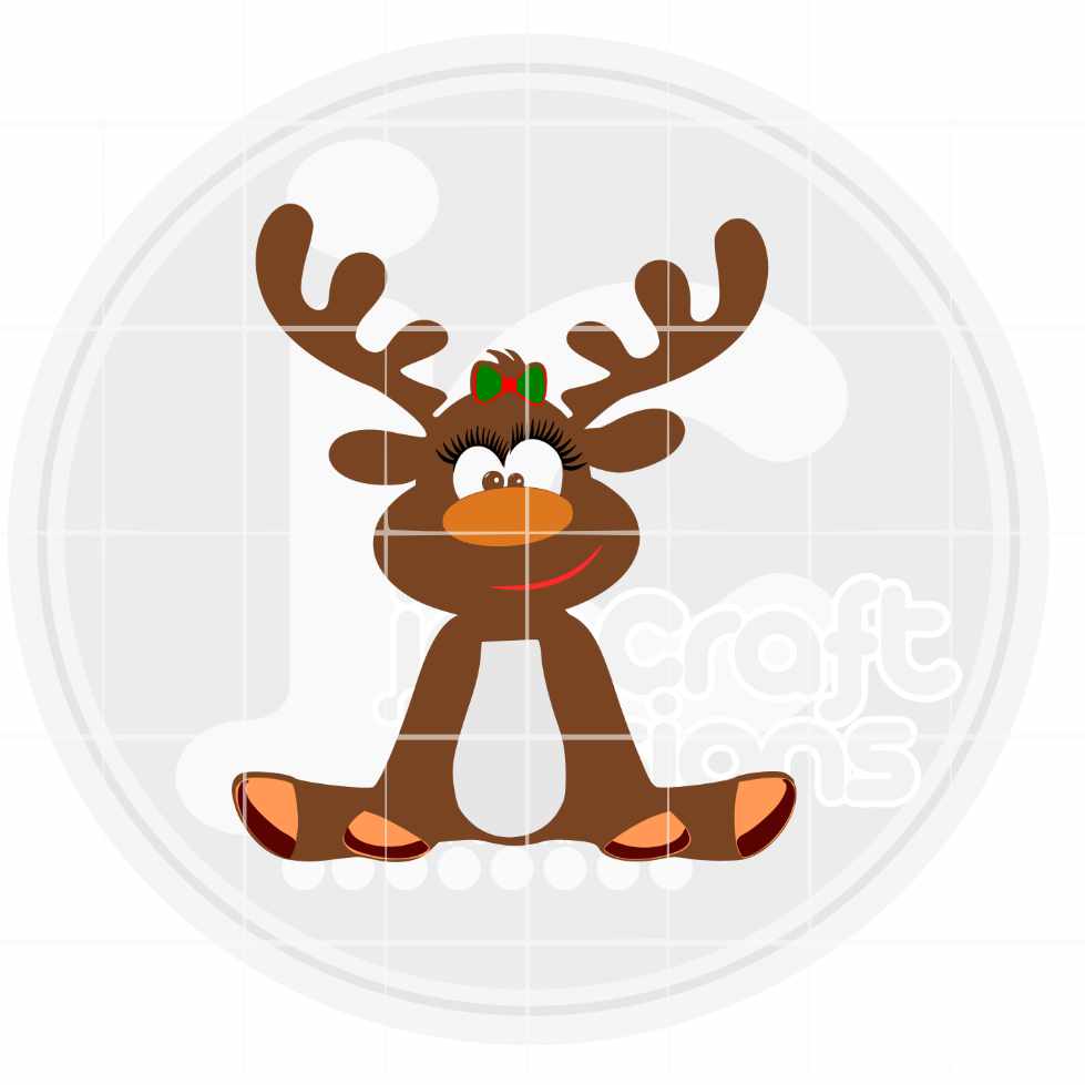 Christmas Svg | Girl Reindeer SVG DXF PNG EPS JenCraft Designs