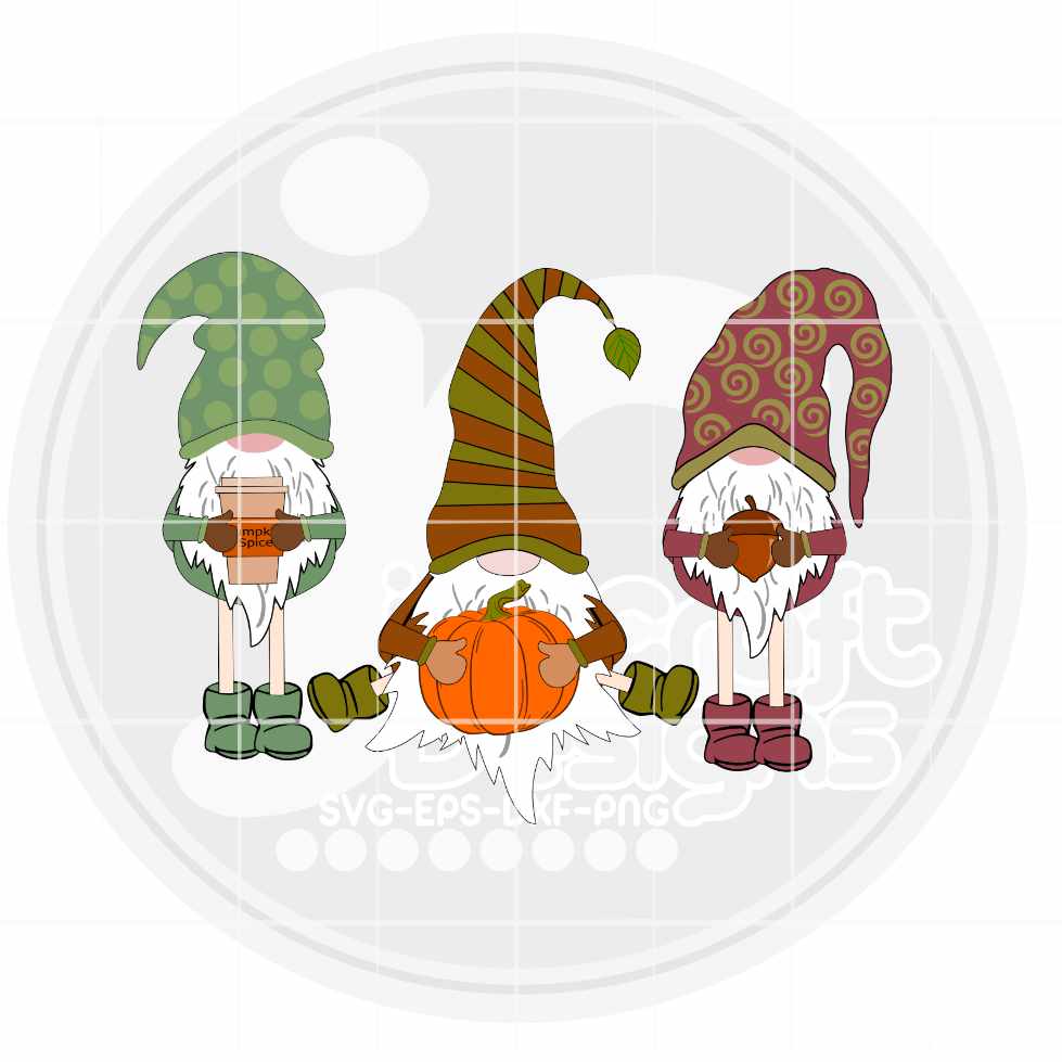 Thanksgiving svg | Autumn Gnome Trio SVG DXF PNG EPS JenCraft Designs