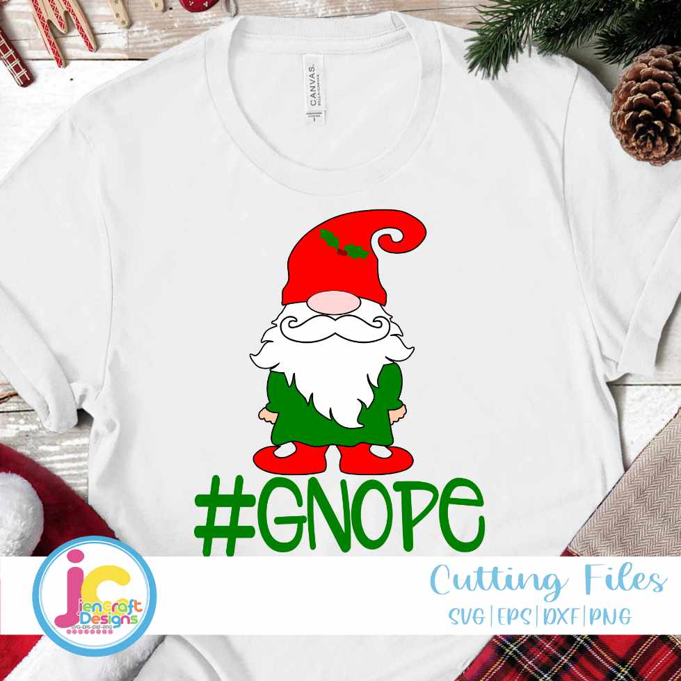 Christmas Gnome SVG | Gnope Grumpy Angry SVG EPS DXF PNG JenCraft Designs