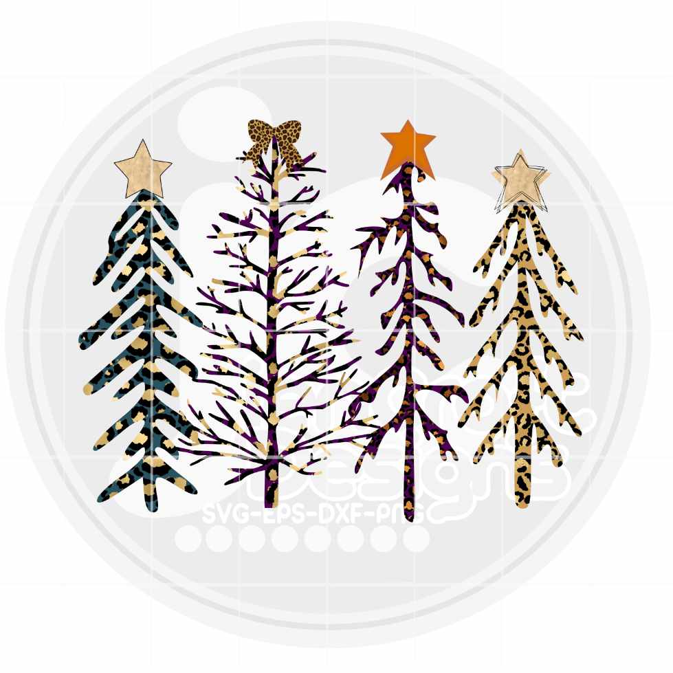Christmas Png | Leopard Cheetah Print Xmas Tree Png Sublimation File