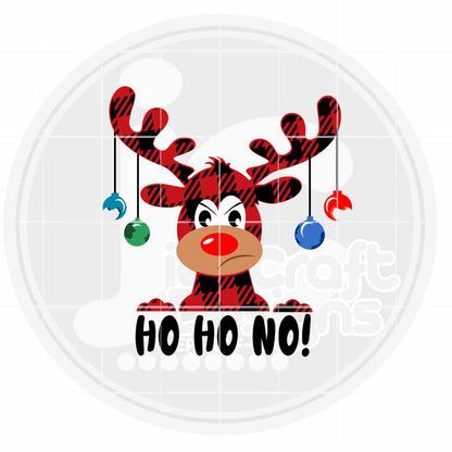 Funny Christmas Svg | Ho Ho No Grumpy Reindeer SVG EPS DXF PNG JenCraft Designs