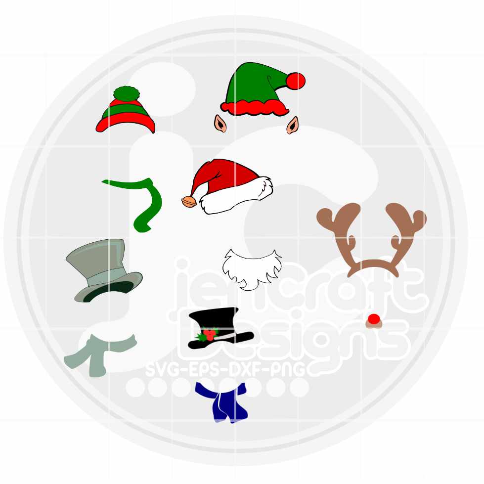Christmas Svg | Elf Monogram Frame SVG DXF PNG EPS JenCraft Designs