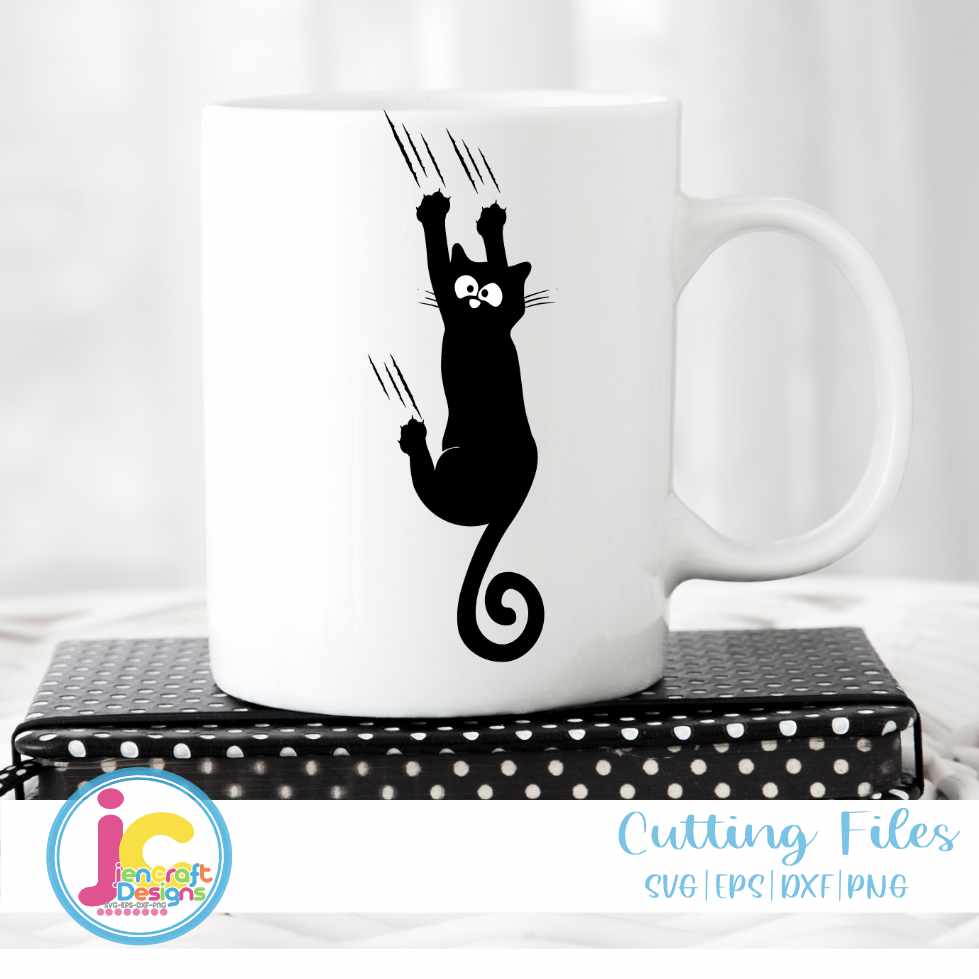 Black Cat Svg | Sliding Black Cat SVG DXF PNG EPS JenCraft Designs