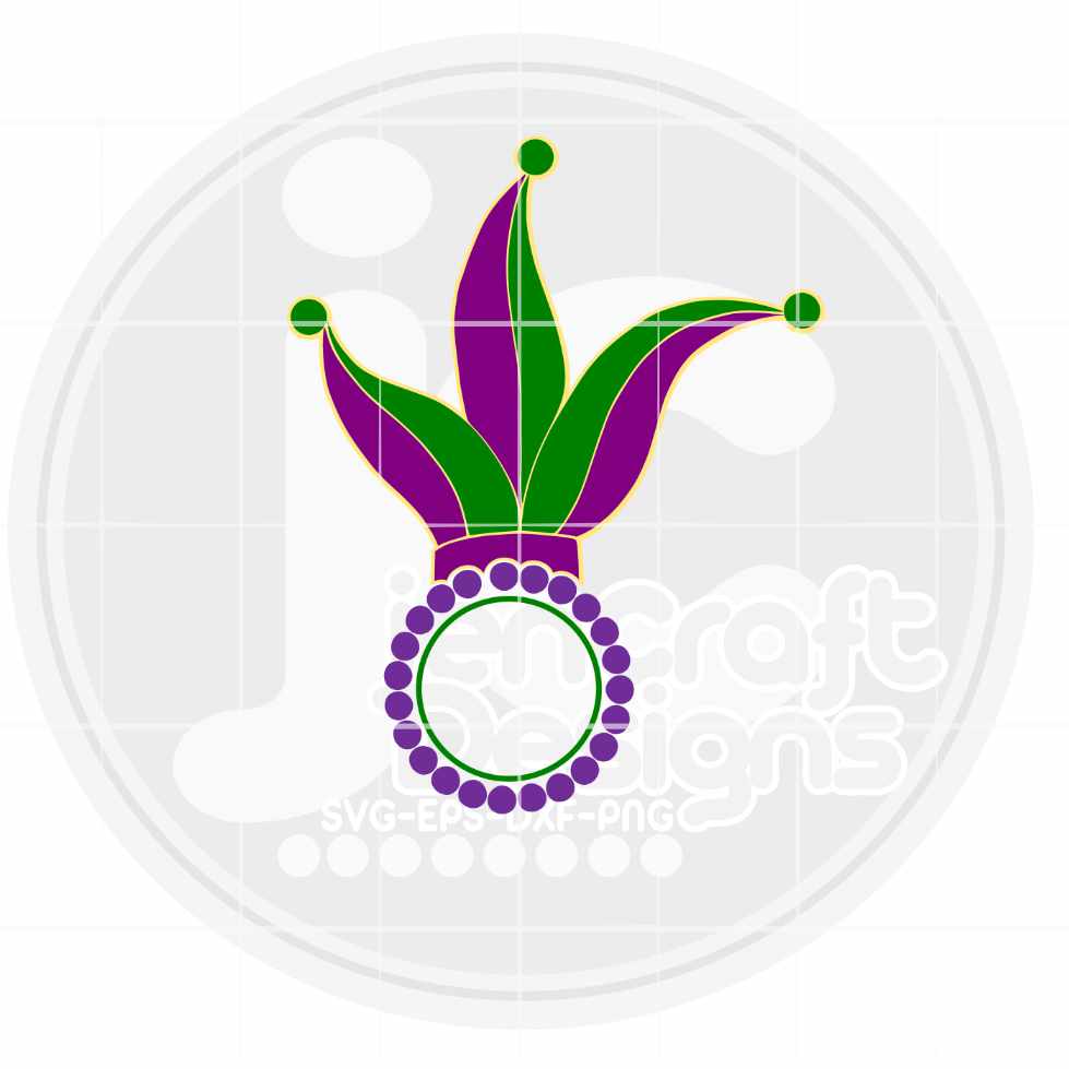 Mardi Gras Svg | Jester's Hat Monogram Frame SVG EPS DXF PNG