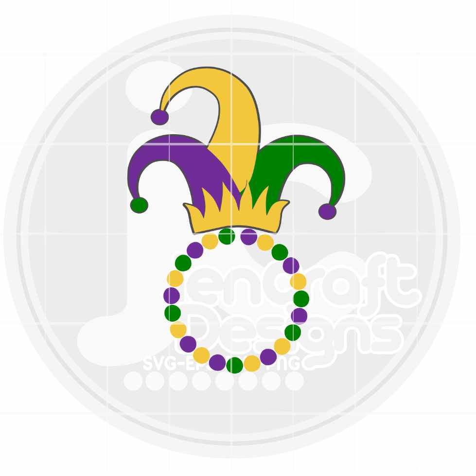 Mardi Gras Svg | Jester Hat Monogram Frame SVG EPS DXF PNG