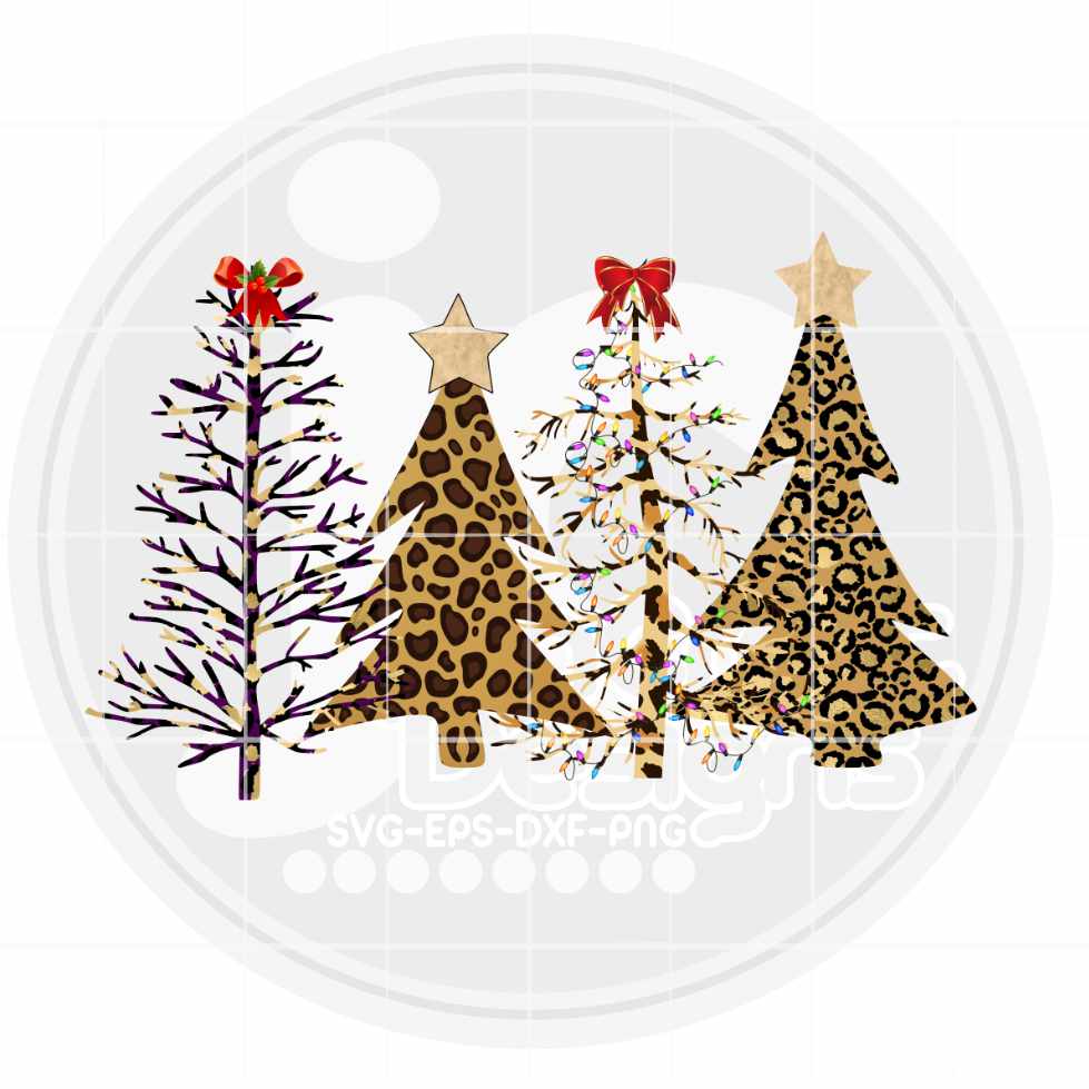 Christmas Png | Cheetah Christmas Tree Png Sublimation File JenCraft Designs