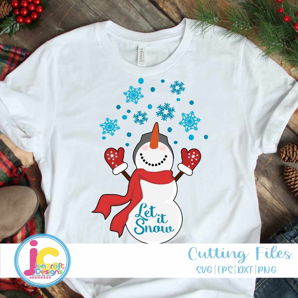 Snowman svg | Let it Snow SVG DXF PNG EPS JenCraft Designs