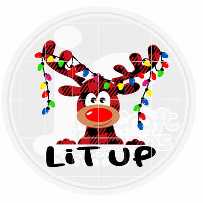 Christmas Svg | Lit Up Reindeer SVG EPS DXF PNG JenCraft Designs