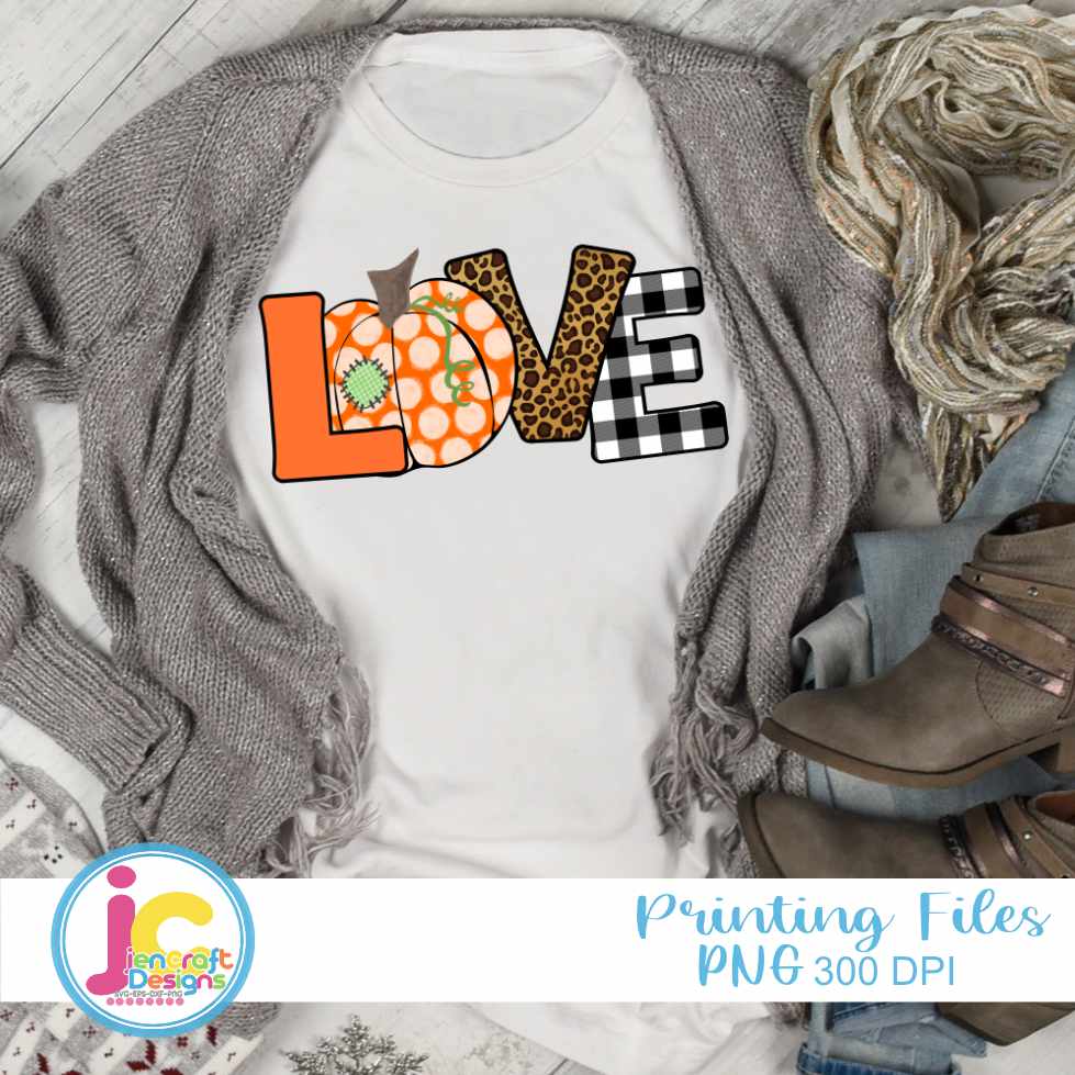 Pumpkin Png, Pumpkin LOVE Png - JenCraft Designs